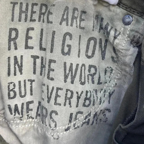 True Religion Mens Style Geno Statement Trouser Pants Army Green Sz 33 - Picture 10 of 16